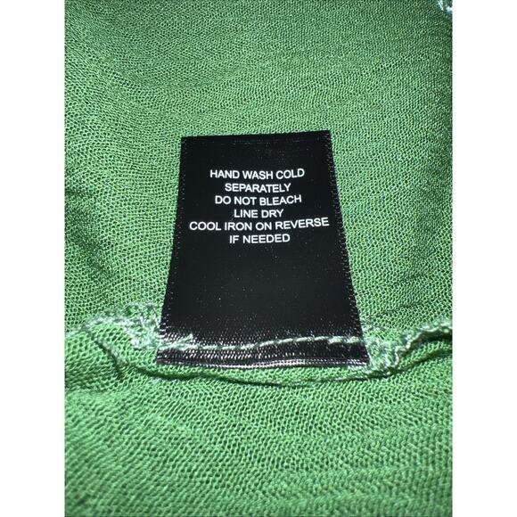 New Curations Top Size P2X Green Embroidered Tie Waist Kimono Caftan Duster NWT - Picture 9 of 9